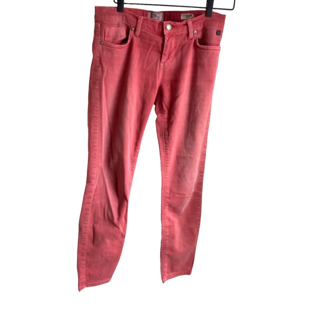 LTB Muted Red Low Rise Fit Cropped Slim Handmade in Turkey Jeans 29